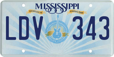 MS license plate LDV343