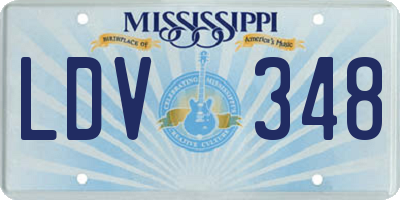 MS license plate LDV348