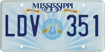 MS license plate LDV351