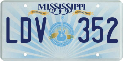 MS license plate LDV352
