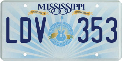 MS license plate LDV353