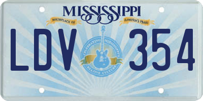 MS license plate LDV354