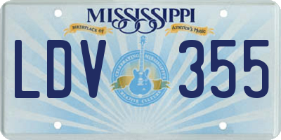 MS license plate LDV355