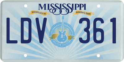 MS license plate LDV361