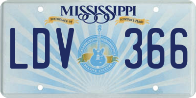 MS license plate LDV366