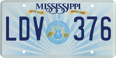 MS license plate LDV376