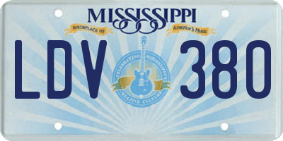 MS license plate LDV380
