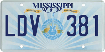 MS license plate LDV381
