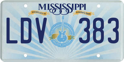 MS license plate LDV383
