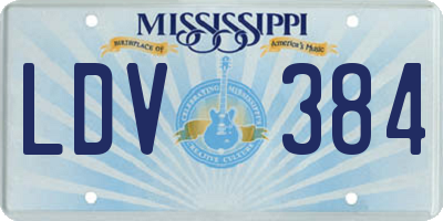 MS license plate LDV384