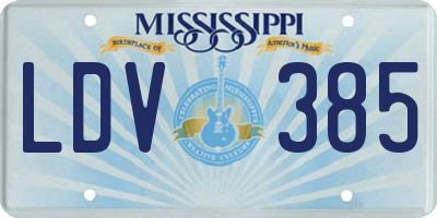 MS license plate LDV385