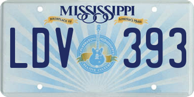 MS license plate LDV393
