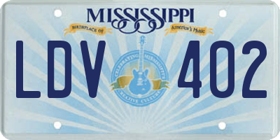 MS license plate LDV402