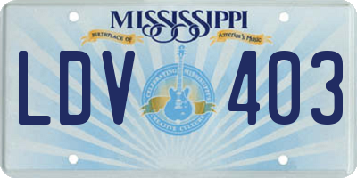 MS license plate LDV403