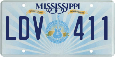 MS license plate LDV411