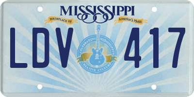 MS license plate LDV417