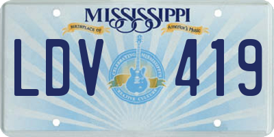 MS license plate LDV419