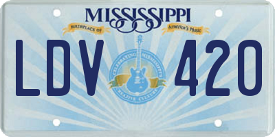 MS license plate LDV420