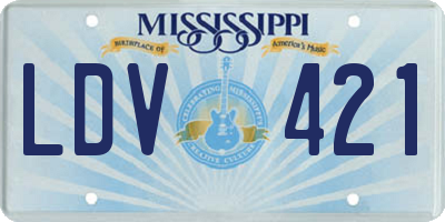 MS license plate LDV421