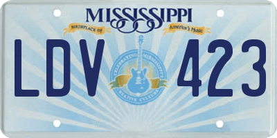 MS license plate LDV423