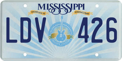 MS license plate LDV426
