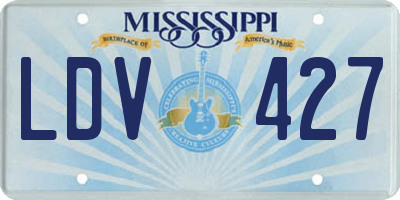 MS license plate LDV427