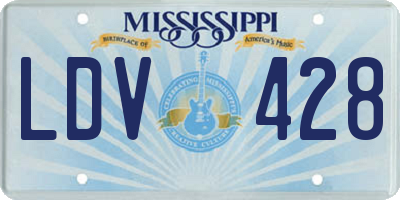 MS license plate LDV428