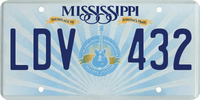 MS license plate LDV432
