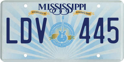 MS license plate LDV445