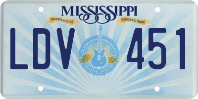 MS license plate LDV451