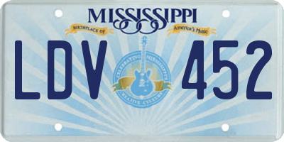 MS license plate LDV452