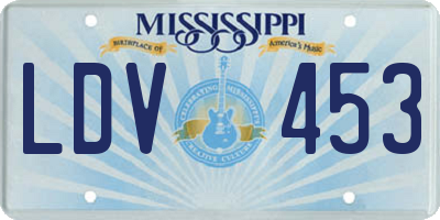 MS license plate LDV453