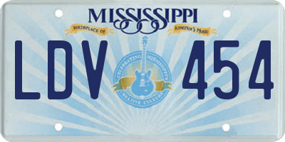 MS license plate LDV454