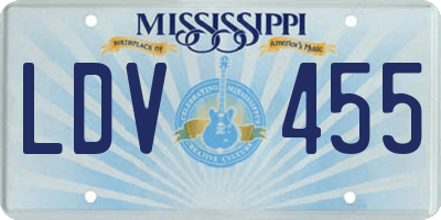 MS license plate LDV455