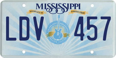 MS license plate LDV457