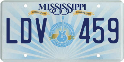 MS license plate LDV459