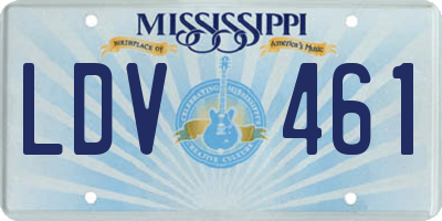 MS license plate LDV461