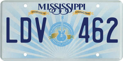 MS license plate LDV462