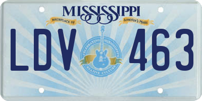 MS license plate LDV463