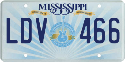 MS license plate LDV466
