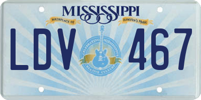 MS license plate LDV467
