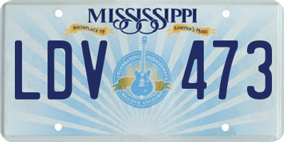 MS license plate LDV473
