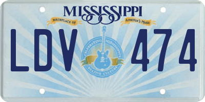 MS license plate LDV474