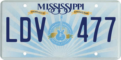 MS license plate LDV477
