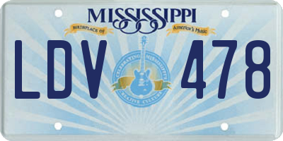 MS license plate LDV478