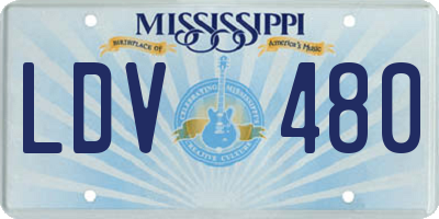 MS license plate LDV480