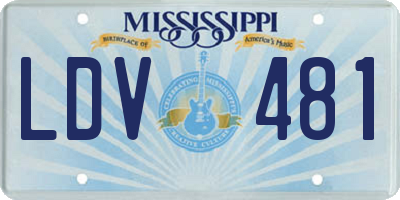MS license plate LDV481