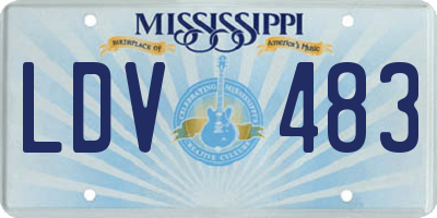 MS license plate LDV483