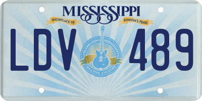 MS license plate LDV489
