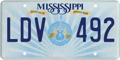 MS license plate LDV492